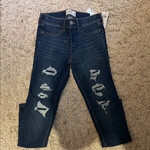 Abercrombie Kids Dark Blue Distressed Mid Rise Pull on Leggings - Long